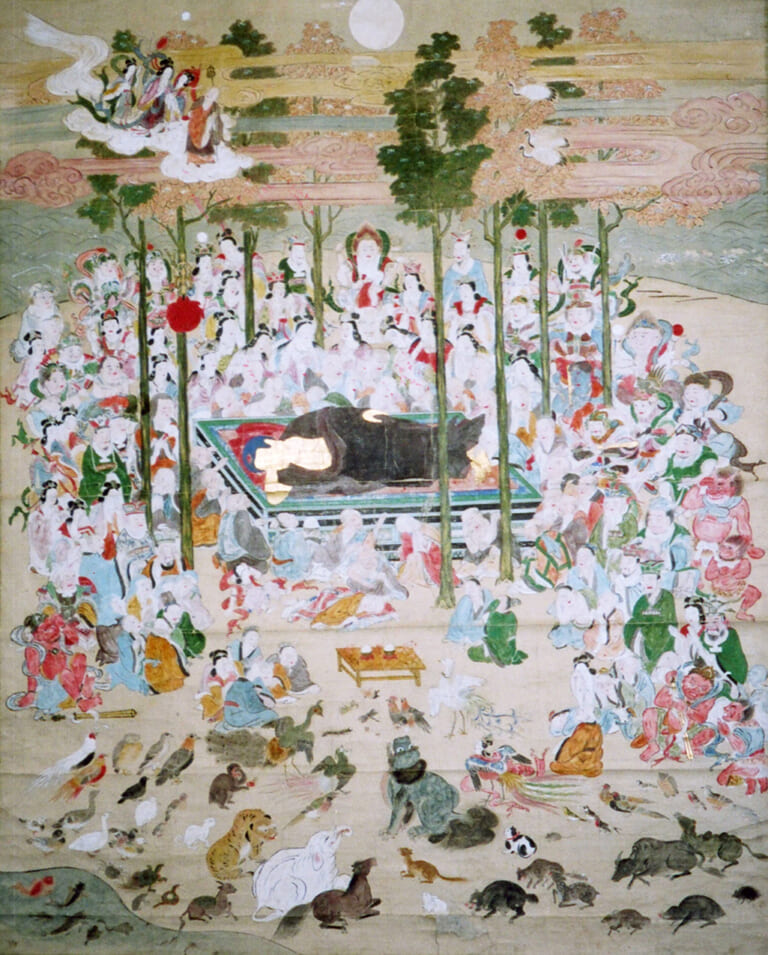 祥雲寺の紙本着色仏涅槃図